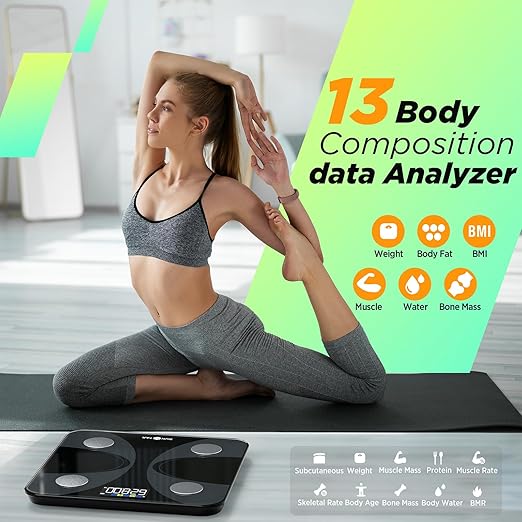 Scale for Body Weight and Fat Percentage, RunSTAR Digital Accurate Bathroom Smart Scale with Large Display, FSA&HSA Eligible 13 Body Composition Analyzer Sync App