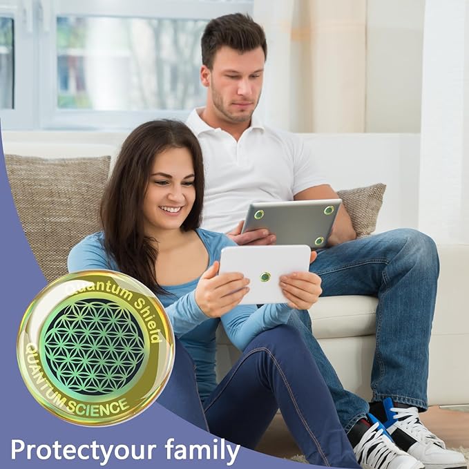 8 Pieces of Cell Phone Protection Neutralizers Stickers, Blockers Equipment Stickers for All Phones Tablets Laptops Computer WiFi All Devices Flower of Life-Gold