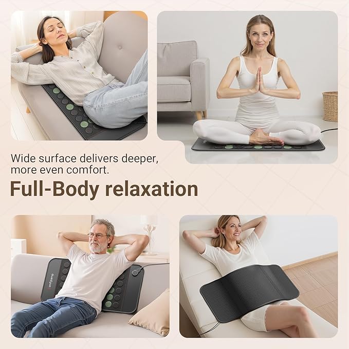 Comfytemp Extra Large Far Infrared Heating Pad 17"×33" for Back Full Body, FSA Eligible HSA XXL Electric Heat Pad with Jade Tourmaline Natural Stone Deeper FIR Heat, 6 Heat 8 Timer, Gift for Women Men