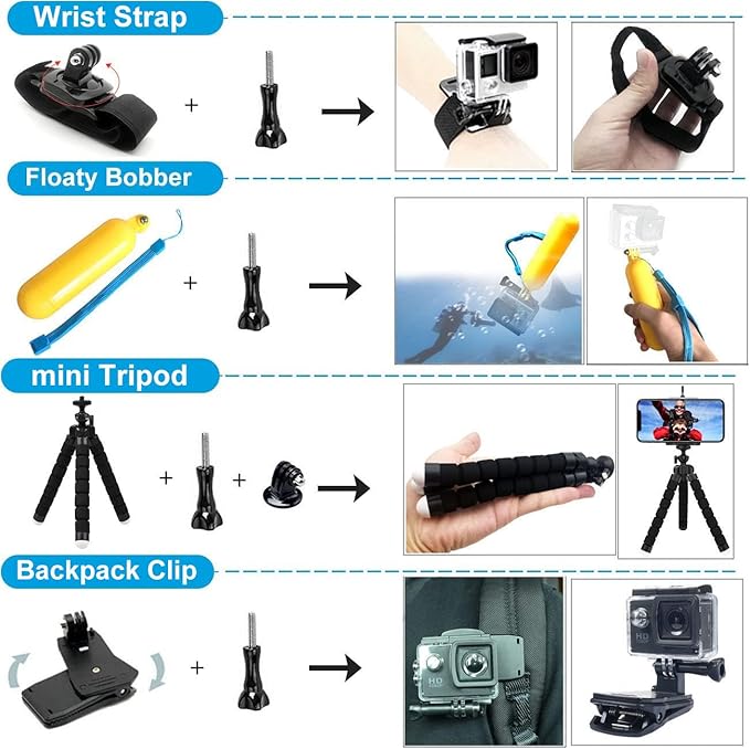 Accessories Kit for Gopro Hero 13 Black Accessory Bundle Waterproof Housing Case Filter Silicone Protector Lens Screen Tempered Glass Head Chest Strap Mount Set for Gopro13 HERO13