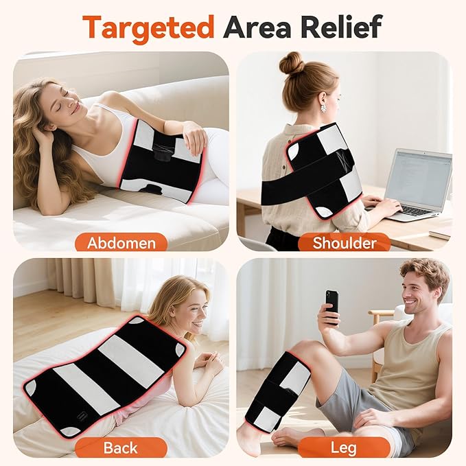 Red Light Therapy Mat for Body 24"x12" with 242 LEDs (726 Chips), 660nm Red and 850nm Near Infrared Light Therapy Pad, 3 Modes, 5 Brightness Levels for Back Waist Legs Abdomen Knee Shoulders