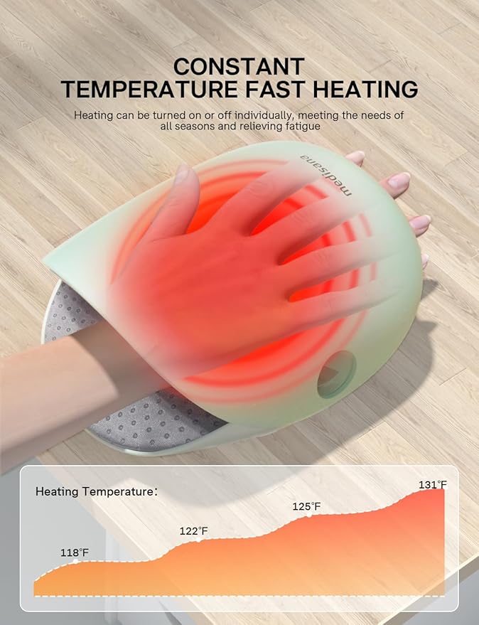 Medisana Hand Massager with Heat and Compression, Knuckle Stretching Massage, Memory Function, Cordless Hand Massager for Arthritis and Carpal Tunnel Relief, Mother’s Day Gift for Mom Women