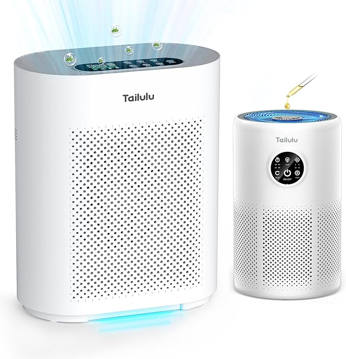 Air Purifiers for Home Large Room up to 1800ft², PM2.5 Air Quality Sensor Smart Mode + D10 Air Purifiers for Home Pets Large Room Up to 1360 Sq Ft,