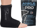 TheraICE Ankle Ice Pack Wrap for Swelling, Sprained Ankle Brace for Women Men, Cold Foot Heel Spur Support Compression Socks, Plantar Fasciitis Achilles Tendonitis Pain Relief FocusZone Extra Cooling