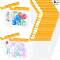 24 Pieces Pill Pouch Bags Zippered Set Reusable Translucent Medicine Organizer Sealing Travel Plastic Bags with Slide Lock for Storage(Yellow)