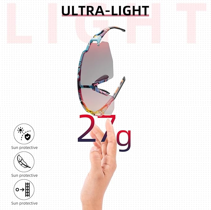 ROCKBROS Photochromic Sports Sunglasses for Men Women Cycling UV Protection