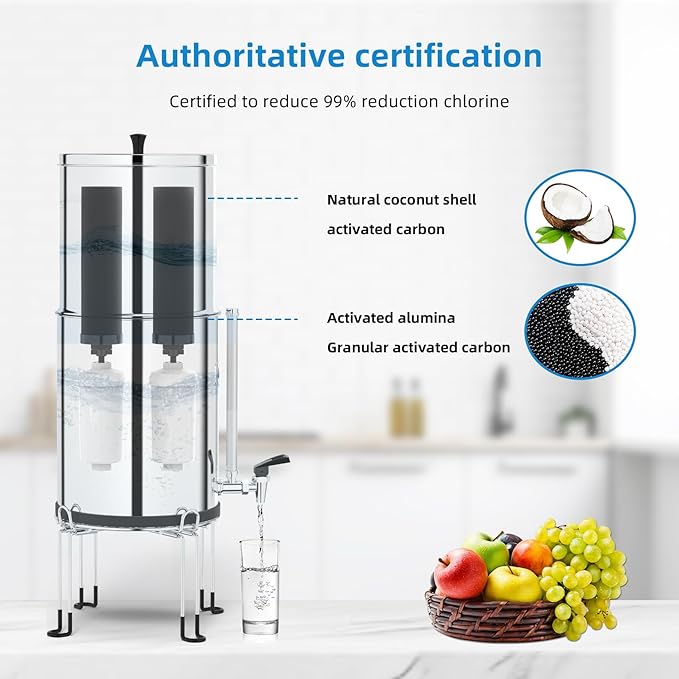 Gravity Water Filters for Berkey Water Filter Replacement, Replacement for BB9-2® Black Filter & for PF-2® Fluoride Filters Combo Packs,Compatible with Berkey Gravity Water Filter System,NSF 42