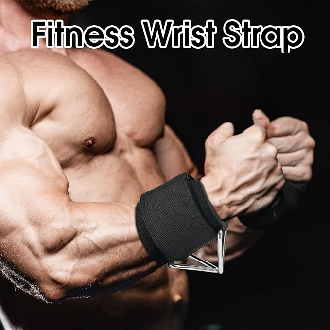 Adjustable Wrist Cuffs for Cable Machine, Neoprene Padded Straps, 2 Pack Comfortable Wrist Strap, Fitness Strength Training Equipment Workouts for Men Women