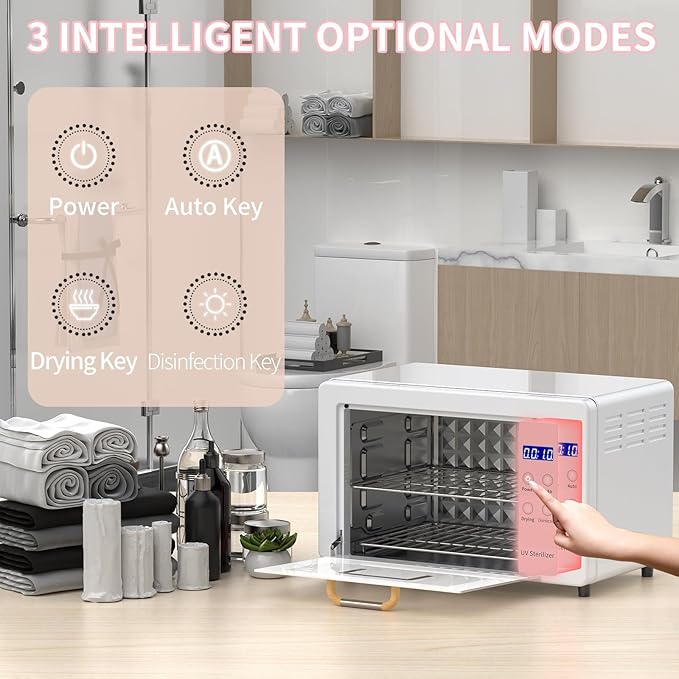 Yofuly Sterilizer for Esthetician, 10L Large Sterilizer for Nail Tools, Multi-Functional Nail Cleaner Box, Large Capacity Cleaning Cabinet for Home Use, Barbers, Beauty Salons, and Spas