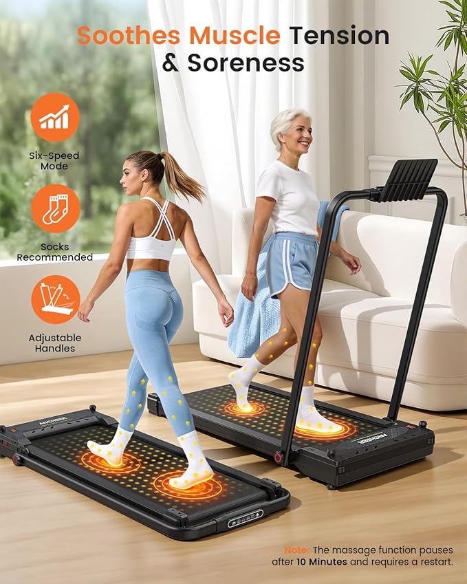 ANCHEER Walking Pad Treadmill with Foot Massage, Versatile Dual-Sided Walking Pad with Incline and Handle Bar, 3.5HP Foldable Treadmill for Home/Office/Apartment, 0.6-7.5MPH