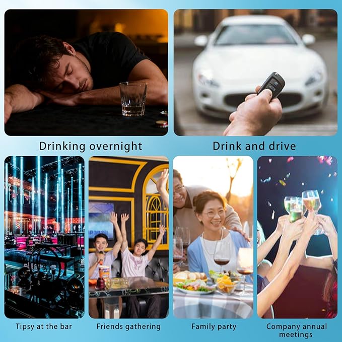 Portable Breathalyzer, BAC Tester with Digital Display, Audible and Visual Alarm, Type-C Charging Non-Contact Personal Breathalyzers for Home & Travel Use