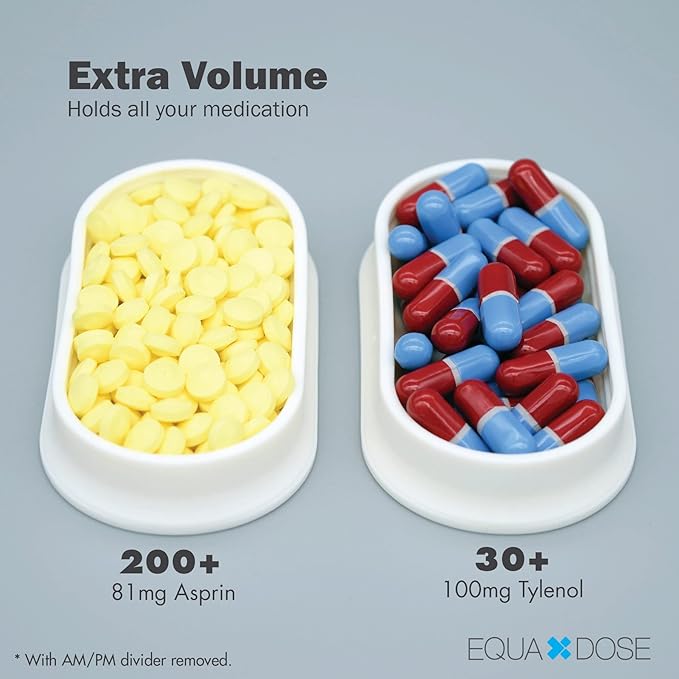 EQUADOSE Weekly Pill Organizer, Extra Large 7-Day Vitamin Jumbo Case with Removable Pods, Oversized Medication Carrier for Easy Travel and Daily Health Management, Travel-Friendly