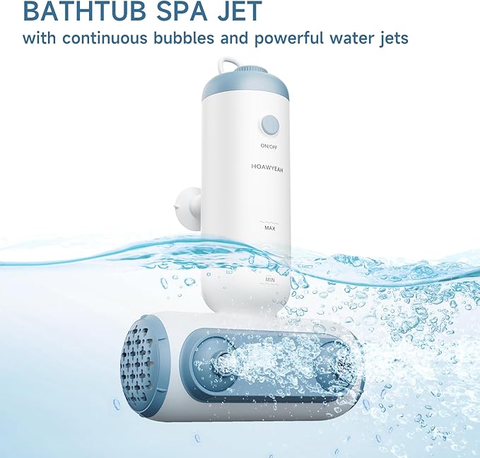 Bath Jets for Tub, Two Modes - Bathtub Jet or Bubble Maker, Portable Bath Spa with Dual Jets, Bath Spa Jets Creates Soothing Bubbles and Massage, Bathtub Accessories for Relaxing Daily Use
