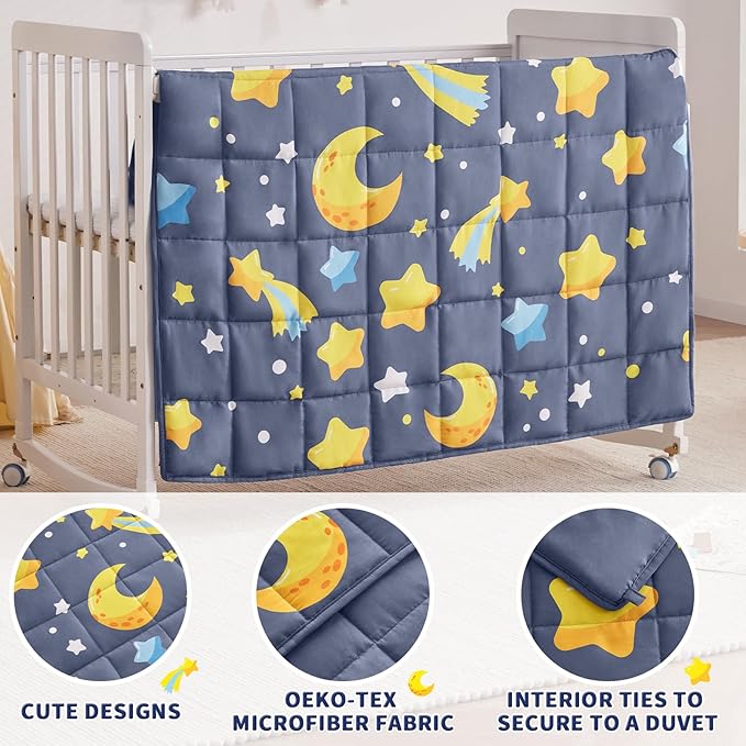 anfie Weighted Blanket Kids (48"x72" 6lbs), Weighted Blanket Cooling Blanket for Sleeping,Throw Size Breathable Blanket with Premium Glass Bead(Grey Moon)