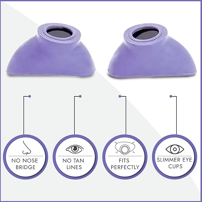 Super Sunnies Slim Flex UV Eye Protection FDA Compliant Eyeshields Individual Tanning Bed Goggles, Red Light Therapy Glasses