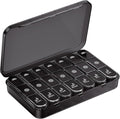 Pill Organizer 3X a Day｜Midnight Black Portable Pill Case｜7-Day Weekly Compartment｜Executive Travel Essential｜BPA-Free Health Companion｜Briefcase Must-Have