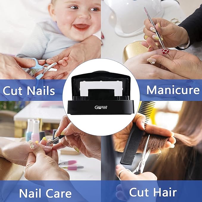 Gusnilo Nail Tool Sterilizer Box Plastic Disinfectant Container Disinfectant Tray for Nail Tools, Tweezers, Hair Salon, Spa and Trimmer Manicure Equipment (Black)
