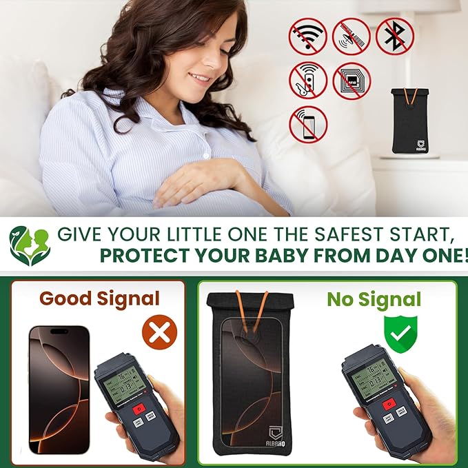 Premium 2 Pack EMF Blocker Case For Cell Phone Size 8inx4in Fits All Smartphones Anti Shield Sleeve Pouch Cover Fabric Faraday Bags For Phones SmartDot 5G RF Car Key Signal Data Blocking Black Color