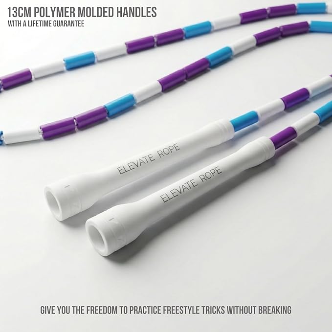 Elevate Rope Professional Beaded Jump Rope - 3m Adjustable, Quality Beads & Poly Cord - For Freestyle, Cardio & Tricks - All Levels & Indoor/Outdoor Use