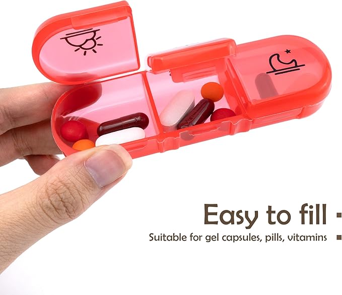 Quacc 1 PCS Weekly Pill Box Organizer 7 Day 3 Times Portable Travel Medicine Pill Organizer Tablet Box for Gel Capsules, Fish Oils, Vitamins, Supplements (Colorful)