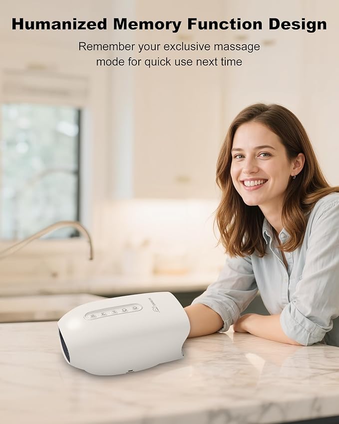 Snailax Cordless Hand Massager with Heat and Compression, 6 Levels Finger & Palm Pressure for Arthritis, Carpal Tunnel & Numbness, Mothers Day Gifts - Rechargeable