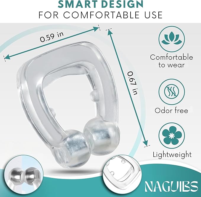 Premium 8 Pack Anti Snoring Devices Snore Stopper Magnet Silicone Nose Clips Efective Snoring Solution Support Breathing Enhance Sleep Experience for Quieter Sleep aid