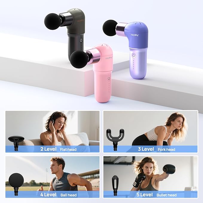 Super Mini Massage Gun, Deep Tissues Percussion Muscle Massager, Compact Sports Travel Massage Gun, Portable Massager Gun for her him, Black