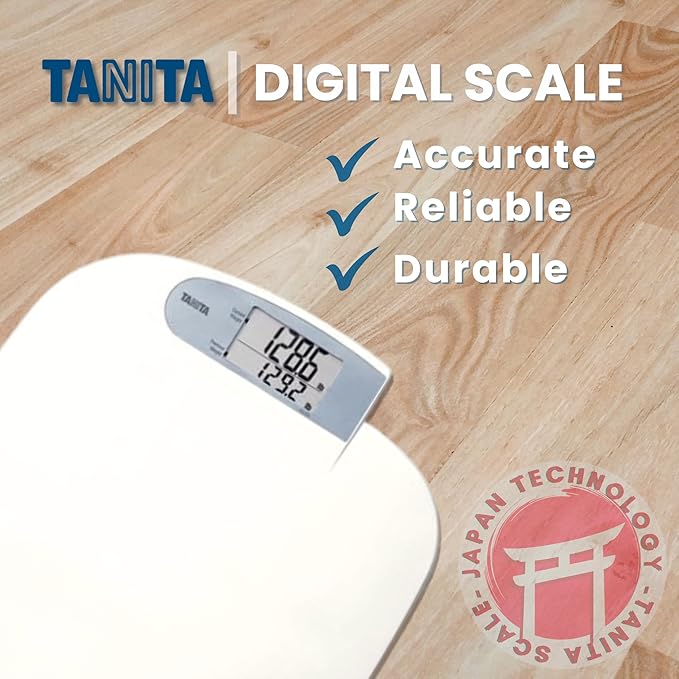 Tanita HD-351 Japan Technology Digital Bathroom Weight Scale- 440 lbs Capacity - Accurate & Precise with 5 Multi-User Convenience, Previous & Current Weight Memory - 2" Easy to Read Large Display