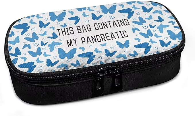 Rnyleeg Blue Butterfly Insulin Bag for Diabetes White Insulin Cooler Travel Case for Women Large Capacity Diabetic Bags for Supplies Glucose Travel Case