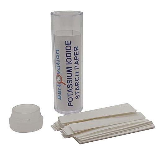 Potassium Iodide Starch Oxidizer Test Paper [Vial of 100 Strips] for Chlorine, Iodine and Peroxide Detection - NOT for Testing THE Body