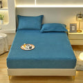 ZIQINPSQ Coral Velvet Fitted Sheet-Thickened Cold-Resistant and Warm Bed Sheets-Soft Velvet Fleece Fitted Sheets with-Elastic All Around. (CadetBlue, Full)