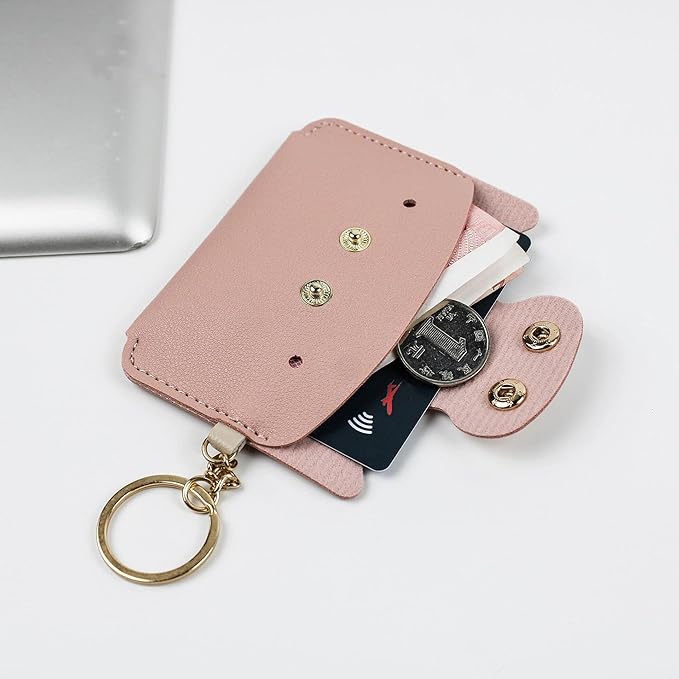Birth Control Pill Case/Wallet PU Leather Medicine Holder Cute with Keychain(Brown)