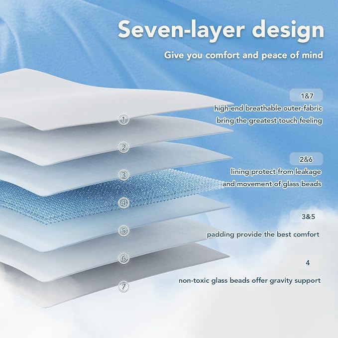 Topcee Weighted Blanket for Adults (25 lbs, 60" x 80") Queen Size Soft Cooling Heavy Blanket Sleeping, Apply to 240-260 lbs Body, Thick Breathable Blanket with Glass Bead, Easy Care