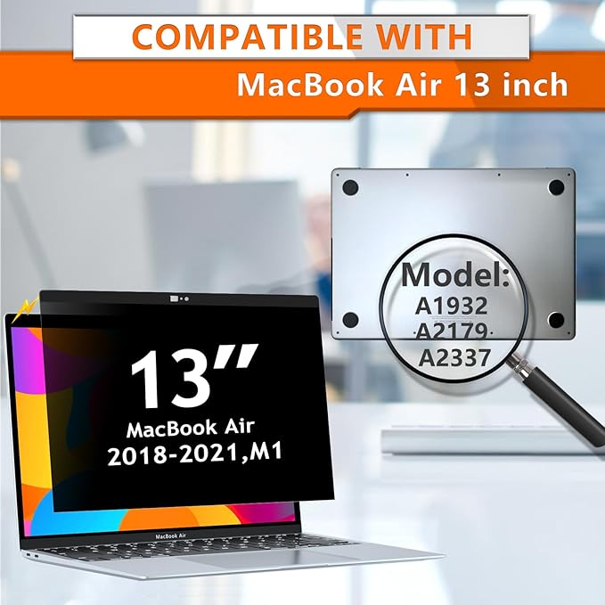 ZOEGAA Privacy Screen Macbook Air 13 Inch(2018-2021, M1)/Macbook Pro 13 In(2016-2022, M1, M2),Magnetic Removable Anti Blue Light Filter Privacy Screen Protector With Camera Cover for Mac 13In Laptop