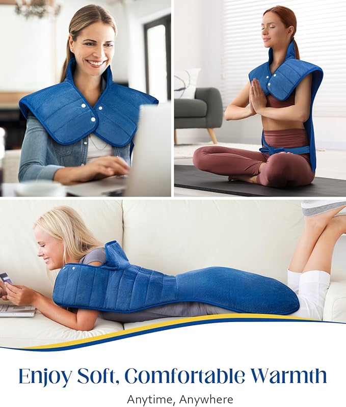 Heating Pad for Neck and Shoulders and Back, Mothers Day Gifts for Mom Wife Grandma Birthday Gifts for Women Men, Weighted Neck Shoulder Heating Pads, Large Heat Pad 6 Heat Levels 4 Auto-Off 22" x 37"