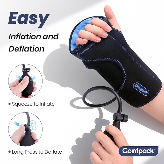 Ice Pack Wrap With Compression for Carpal Tunnel Relief, Wrist Brace Support Gel Hot Cold Therapy for Tendonitis, Mommy Wrist, Swelling, Surgery, Inflammation