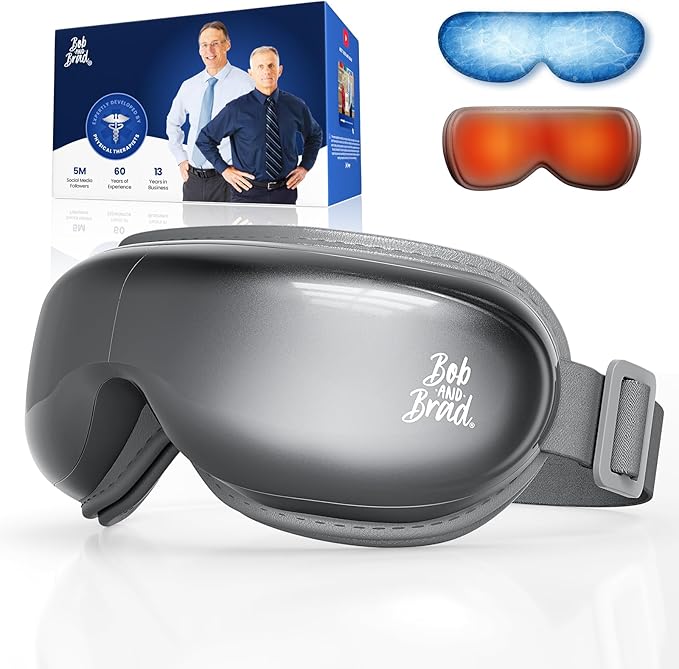 BOB AND BRAD Eye Massager with Heat and Cooling, EyeOasis 3 Eye Massager for Migraine FSA Eligible/HSA Eligible, Heated Headache Massager for Dry Eye Relief, Temple Massagers for Stress Relief