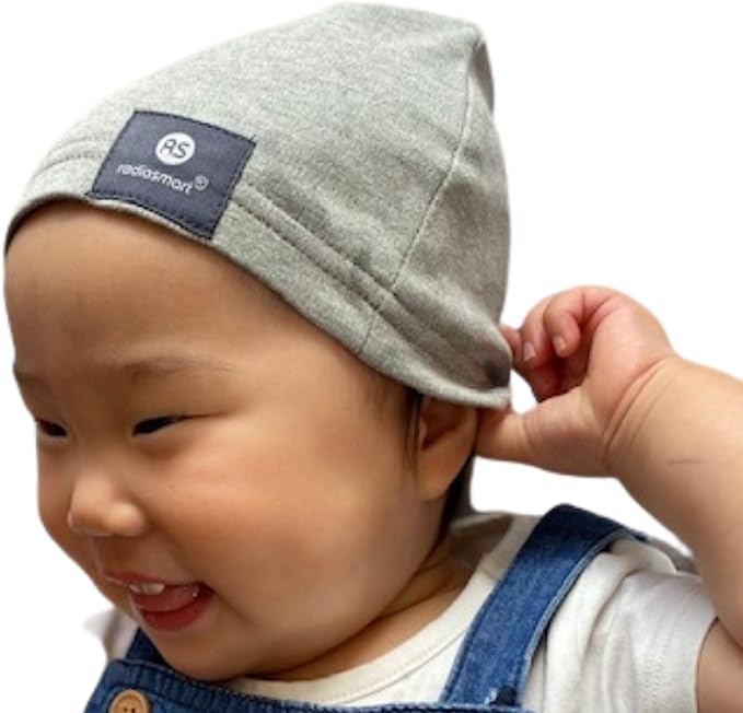 Radia Smart® 5G Blocking, Protective Baby Hat/Beanie Cap Blocking RF EMF WiFi Radiation. Age 6-18 Months. Grey