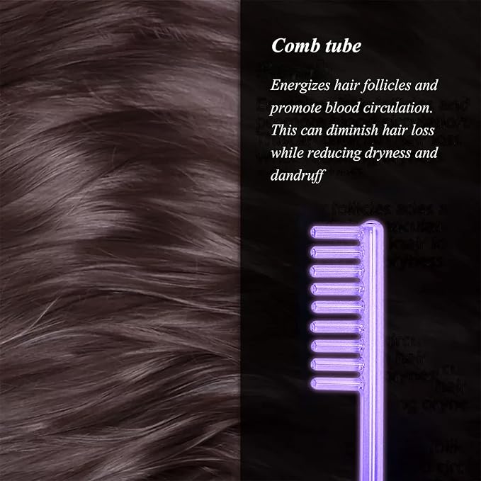 Electrode Wand Glass Tube Handheld Spare Parts for Hi Frequency Instrument Elitzia ETJX006AS (Violet Comb)