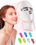 Red Light Therapy for Face-LED Light Therapy Mask Skin Care Mask,Cordless LED Face Mask face & Neck Red & Infrared Lights Masks Wavelength,USB C Rechargeable for Home Use Working Travel Yoga (silver)