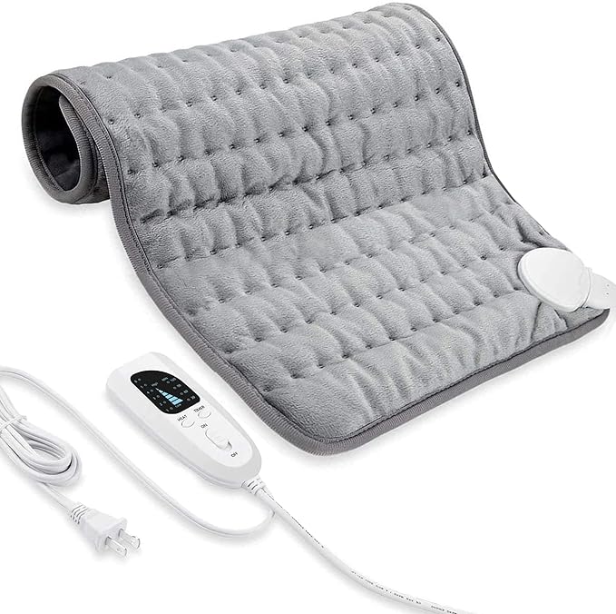 24"X20" Electric Heating pad with 6 Heat Settings, Auto Shut Off, Silver Gray Dry Electric Heating for Back Neck Knee Arms Legs Shoulder Heat Pads for Christmas Birthday Father's Day Mother's Day