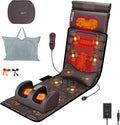 Full Body Massage Mat with Heat, Detachable Shiatsu Neck and Foot Massager, Vibration Massage Mat for Back Pain Relief, 9 Modes 3 Timers, Inflatable Lumbar Pillow, Home Office Gift for Men Women