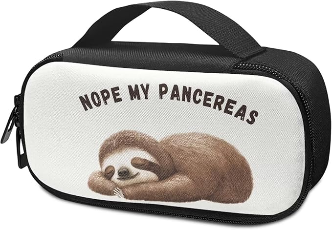 Rnyleeg Cute Sloth Insulin Bag for Women Men Portable Diabetic Supplies Storage Bags with Handle Small Size Diabetic Bags for Supplies Medicine Cooler Bag