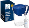 Brita Large Water Filter Pitcher for Tap and Drinking Water with SmartLight Change Indicator, Includes 1 Standard Filter, BPA-Free, Lasts 2 Months, 10-Cup Capacity, Mazarine Blue