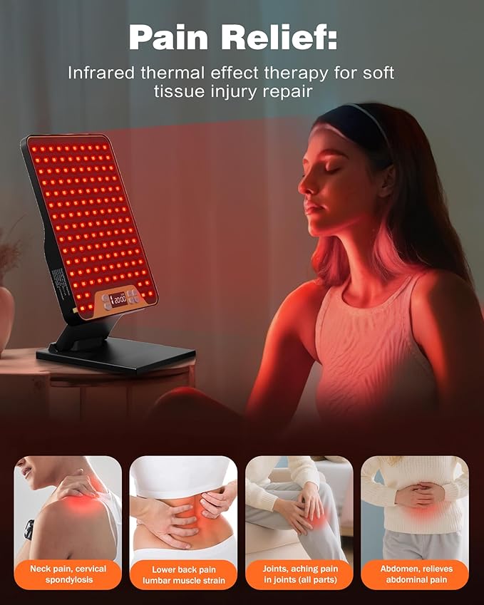POOKIEGSSRedLight Therapy, Rechargeable InfraredRed Lamp with Triple Chip138LEDs, Adjustable Red Light 630/660 / 850nm。Light Therapy lamp for Body, for face