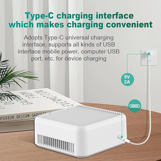 Air Purifiers for Home,True HEPA Air Purifier for Pets Up to 615 Ft²,15dB Quiet,for Smoke Pollen Odors,Small Air Purifier for Bedroom,Portable Desk Purifyer for Office, Filter for Dorm Travel (White)