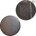 2 pcs Shungite Stickers Set Round 40 mm Polished and Unpolished (1 of Each) for Cell Phone Case Tablet Laptop Computer - Energy Shungite Stones Protection Plate with Carbon Fullerenes