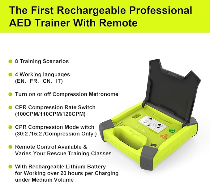 AED Trainer, XFT AED Training Kit CPR Equipment Training Device Automatic External Defibrillator Simulator, AED Trainer Professional for First Aid Trainee Beginner 2024 New Version(XFT-120GA)