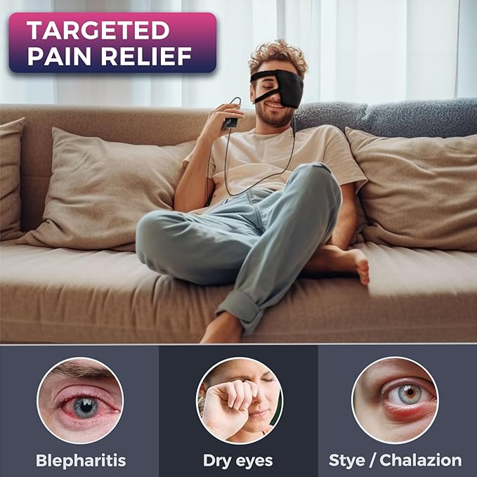 CREATRILL Single Eye Compress Moist Heat for Stye Eye Treatment, Electric Eye Heating Pad Hot Chalazion Eye Compress Heated Eye Patch Mask for One Eye Stye Blepharitis Cure Dry Eyes Relief