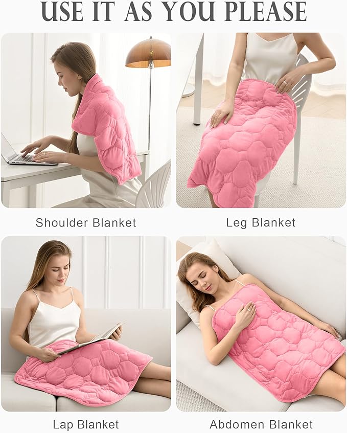 Cottonblue Weighted Blanket 7lbs for Adults, Luxury Crystal Velvet Weighted Lap Blanket for Relaxation, Lounging, Sleeping & Travel -Household Machine Washable, Pink, 29" x 24"